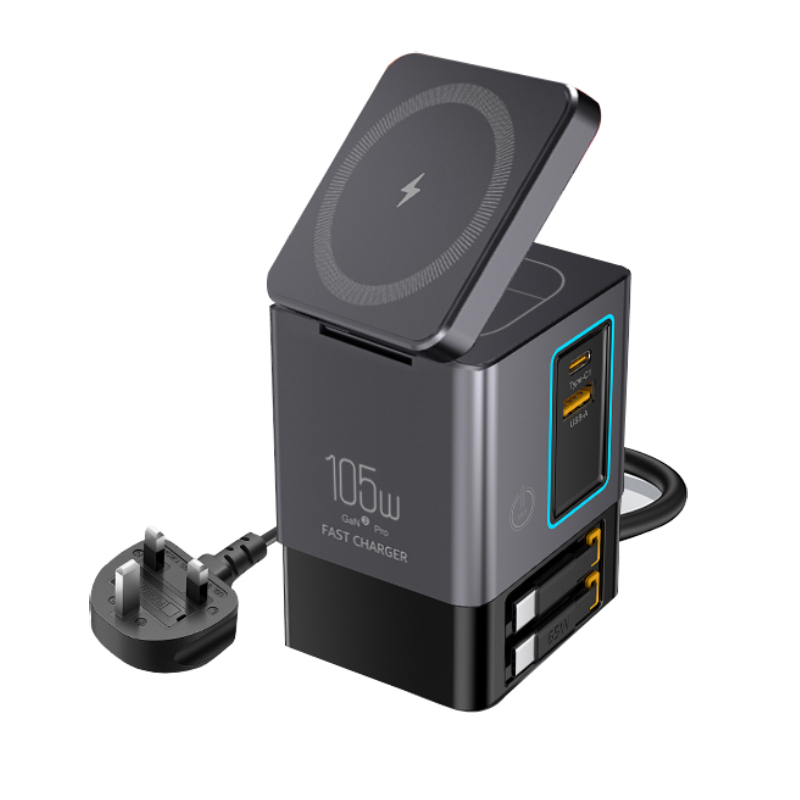 Desk Charging Station - GaN 6 in 1 105W Magnetic