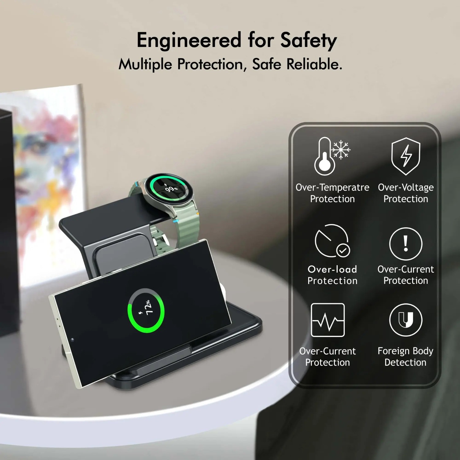 Desktop 3-in-1 Wireless Charge - Desk Charging Station ulasan dan harga