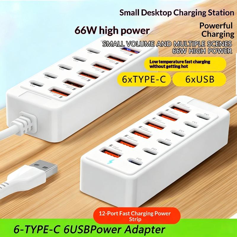 HOT 12 In 1 Power Strip Multi  - Desk Charging Station ulasan dan harga