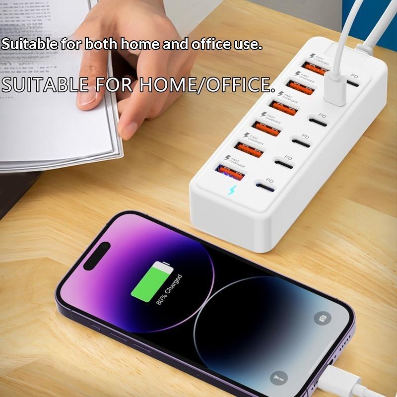 HOT 12 In 1 Power Strip Multi  - Desk Charging Station ulasan dan harga