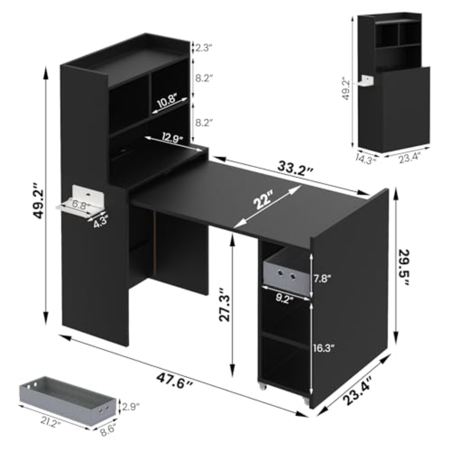 Foldable Manicure Table Nail D - Desk Charging Station ulasan dan harga
