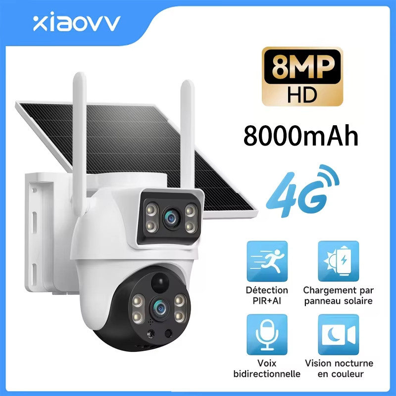 XIAOVV 8MP 4G LTE Solar Outdoo - Home Office Zoom ulasan dan harga