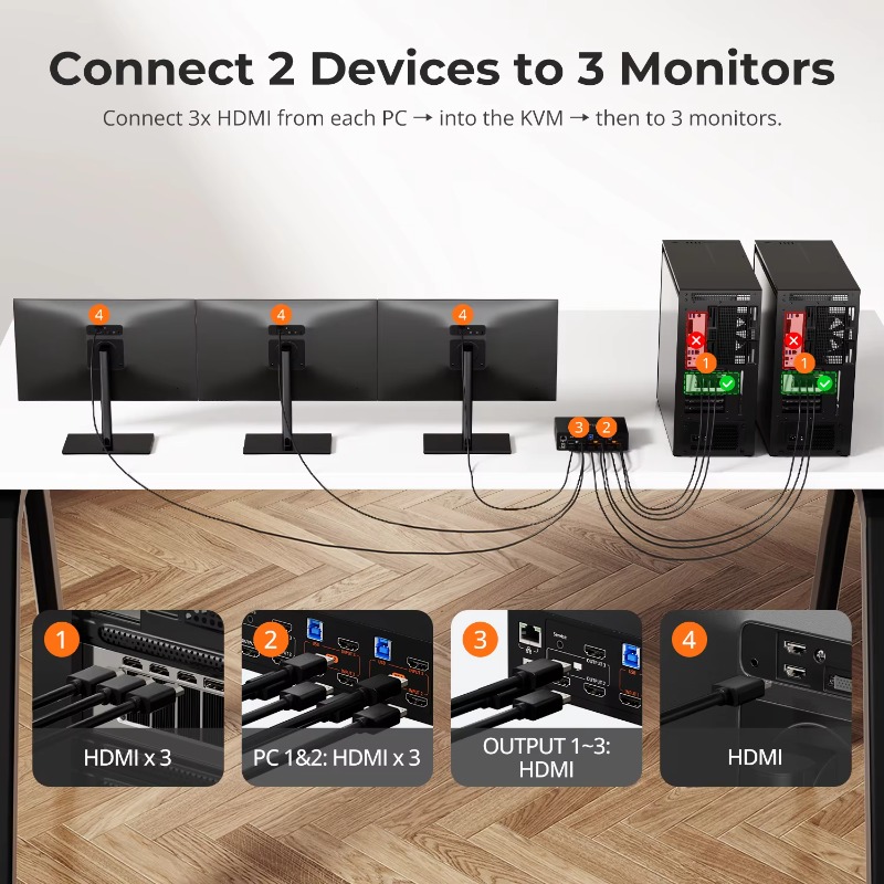 4K 60Hz for HDMI KVM Switch ED - Home Office Kvm Switch ulasan dan harga