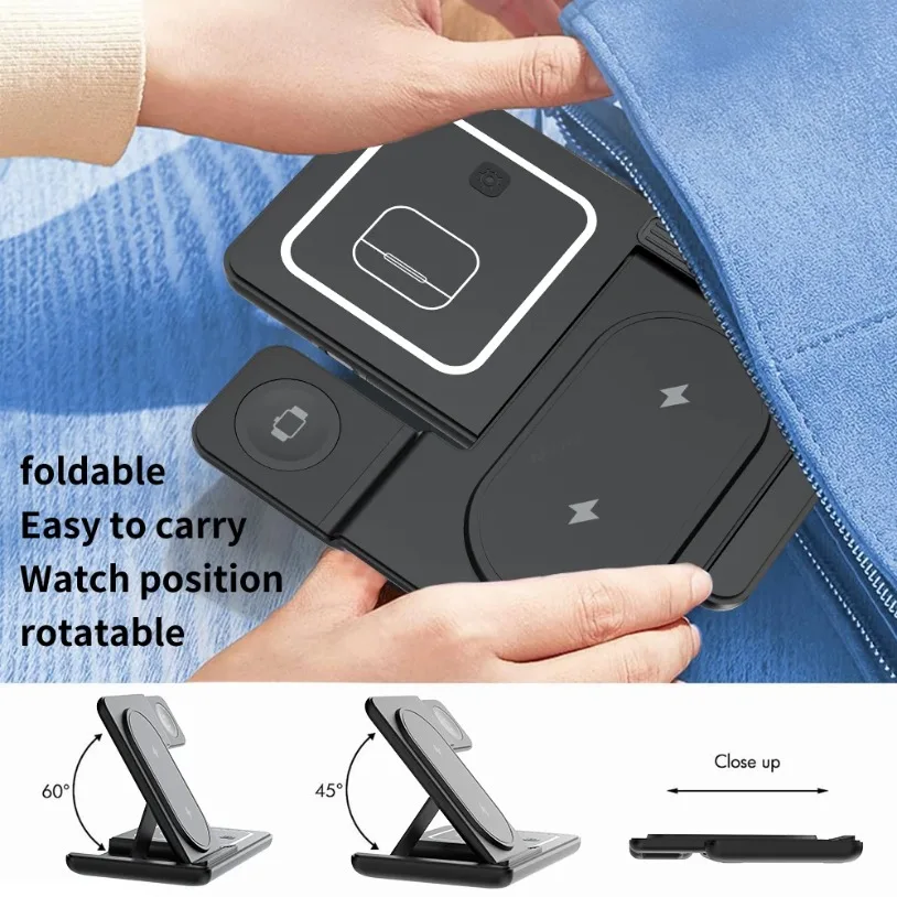 3 in 1 Foldable Wireless Charg - Desk Charging Station ulasan dan harga