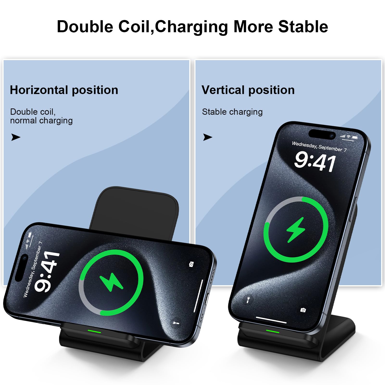 15W Wireless Charger Phone Hol - Desk Charging Station ulasan dan harga