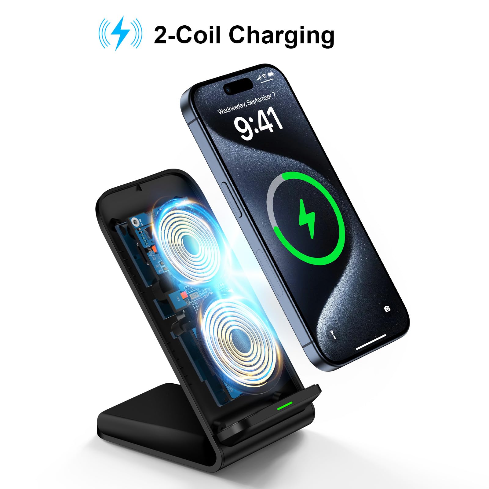 15W Wireless Charger Phone Hol - Desk Charging Station ulasan dan harga