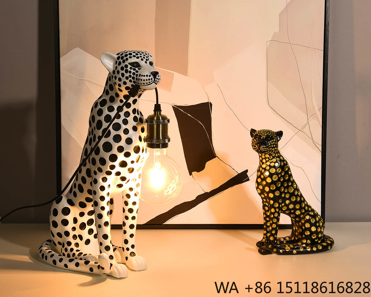 Modern Art Animal Leopard Resi - Home Office Lamp ulasan dan harga