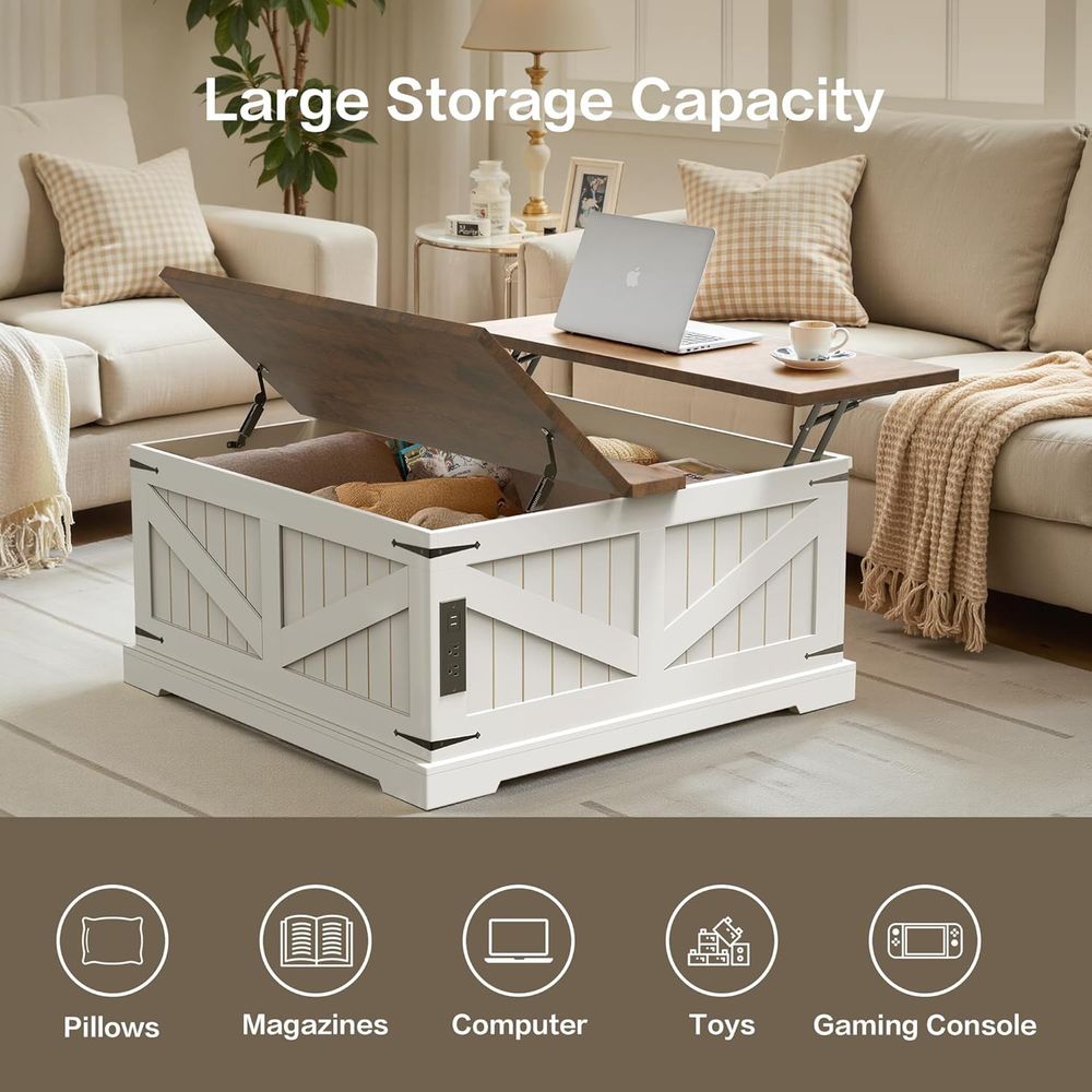 36 Lit Top Coffee Table with S - Desk Charging Station ulasan dan harga