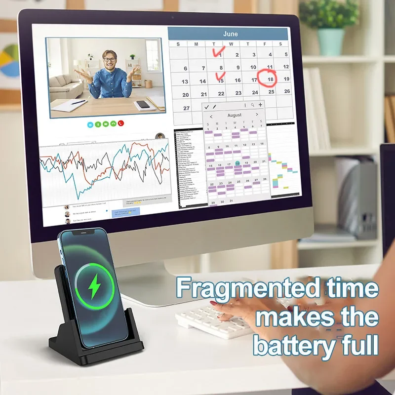Wireless Charger Pad Stand Des - Desk Charging Station ulasan dan harga