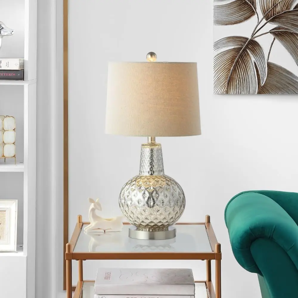 24-inch Silver/Ivory Shade LED - Home Office Lamp ulasan dan harga